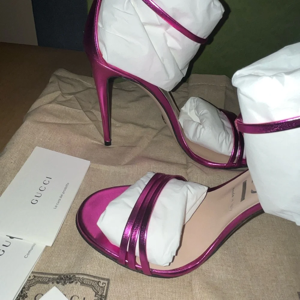Authentic Gucci Ankle strap heel sandals size 38.5 - Picture 4 of 13